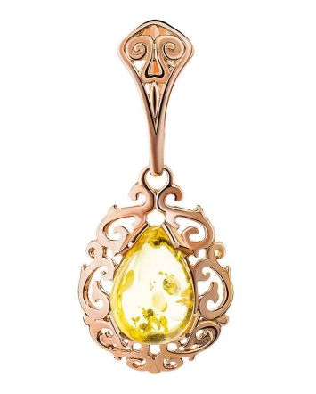 Drop Amber Pendant In Gold-Plated Silver The Luxor, image 