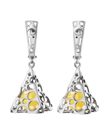 Amber Earrings In Sterling Silver The Geneva, image 