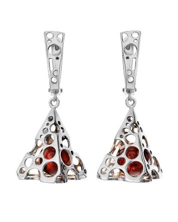 Triangle Silver Earrings In Sterling Silver The Geneva, image 