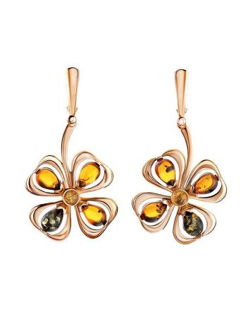 Amber Earrings In Gold-Plated Silver The Shamrock, image 