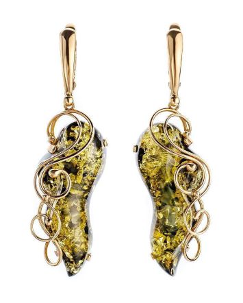 Handcrafted Amber Earrings In Gold The Rialto, image 
