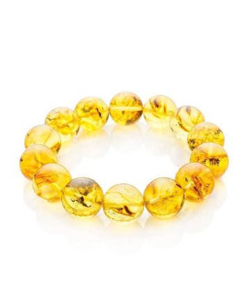 Lemon Amber Beaded Bracelet With Inclusions The Clio, image 