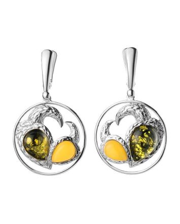 Fabulous Amber Dangle Earrings In Sterling Silver The Eagles, image 