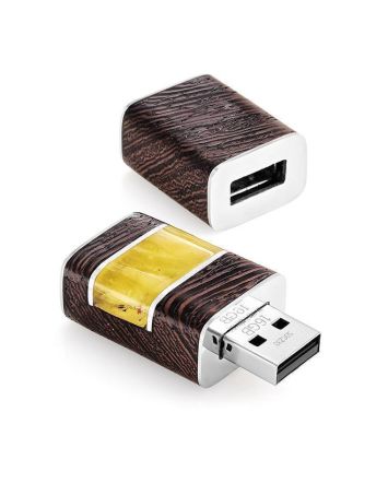 16 Gb Wenge Wood Flash Drive With Honey Amber The Indonesia, image 