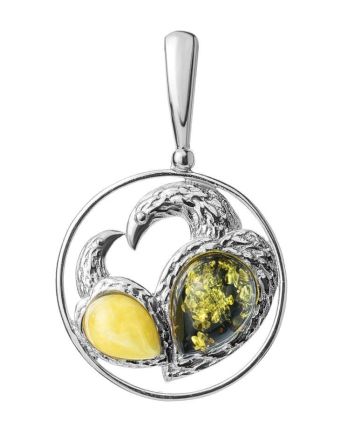 Fabulous Amber Pendant In Sterling Silver The Eagles Collection​, image 