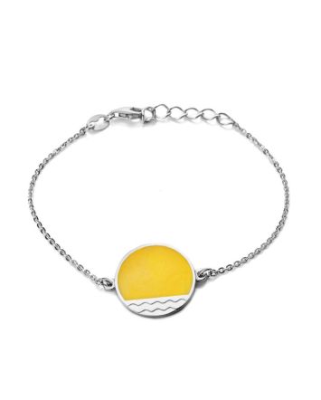 Chain  Amber Bracelet In Sterling Silver The Monaco, image 