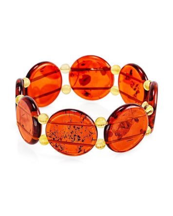 Two Toned Amber Stretch Bracelet, image 