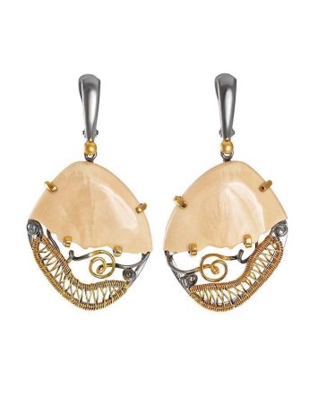 Voluptuous Mammoth Tusk Earrings In Gold-Plated Silver The Era, image 