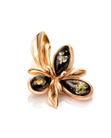 Gold-Plated Pendant With Green Amber The Verbena, image 