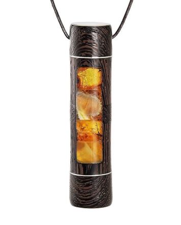 Amber And Wood Bar Pendant The Indonesia, image 