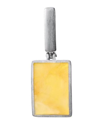 Geometric Amber Pendant In Sterling Silver The London, image 