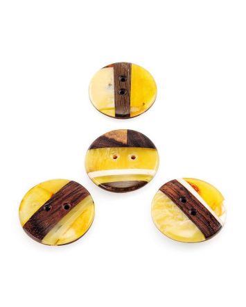 Decorative Amber Button With Wood The Indonesia, image 