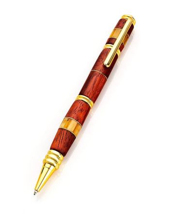 Designer Wooden Ball Pen With Baltic Amber, image 