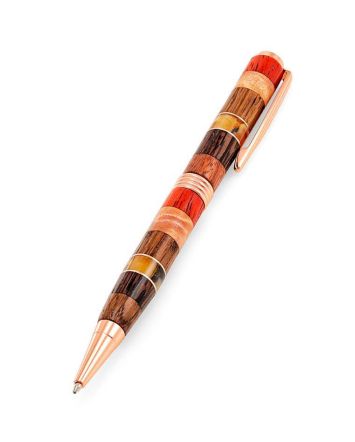 Handcrafted Wooden Pen With Honey Amber The Indonesia, image 