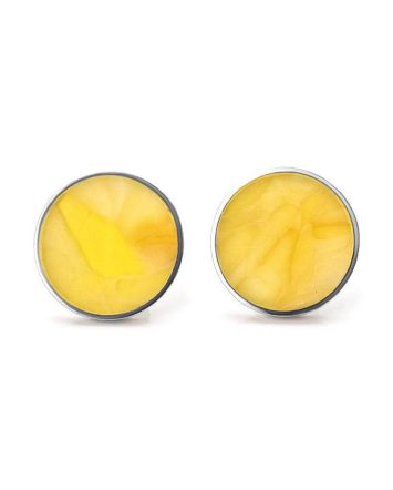 Stud Amber Earrings In Sterling Silver The Monaco, image 