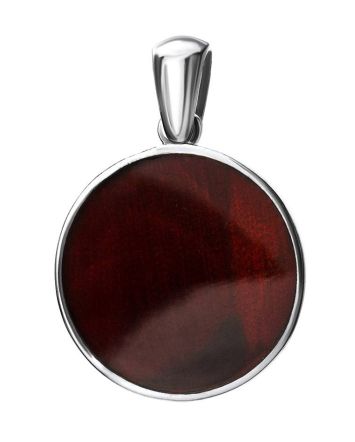 Flat Amber Pendant In Sterling Silver The Monaco, image 