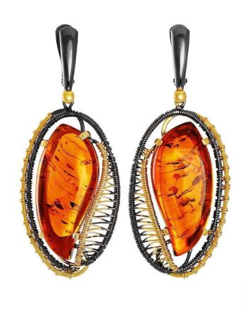 Amber Earrings In Gold-Plated Silver The Triumph, image 