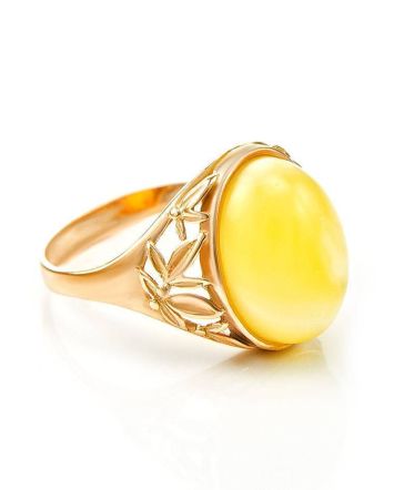 Amber Ring In Gold Plated Silver The Carmen, Ring Size: 6.5 / 17, image 