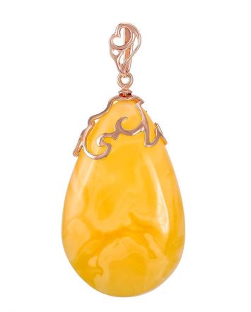 Honey Amber Pendant In Gold The Cascade, image 