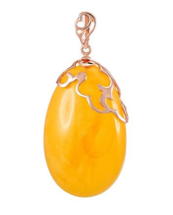 Honey Amber Pendant In Gold The Cascade, image 