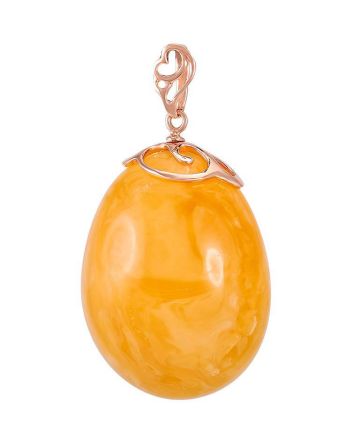 Honey Amber Pendant In Gold The Cascade, image 
