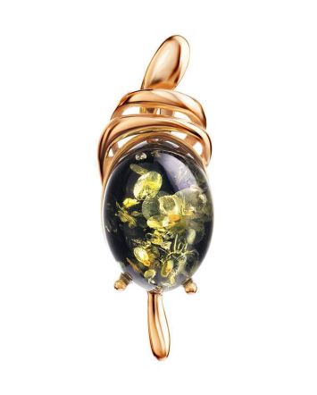 Golden Pendant With Bright Green Amber The Sigma, image 