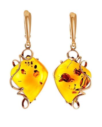 Handcrafted Amber Earrings In Gold The Rialto, image 