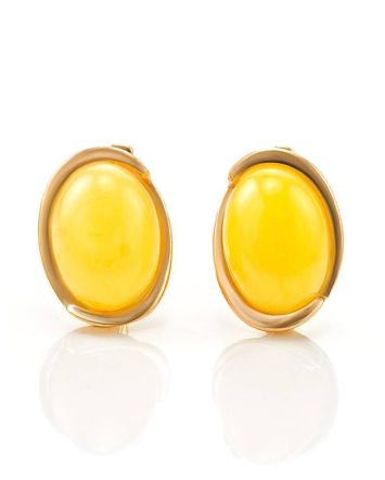 Honey Amber Earrings In Gold The Strauss, image 