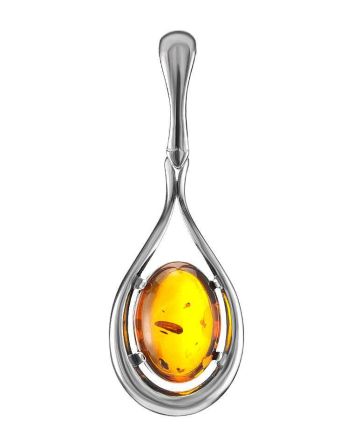 Drop Pendant With Cognac Amber In Silver The Sonnet, image 