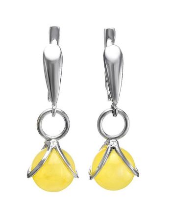 Drop Amber Earrings In Sterling Silver The Flamenco, image 