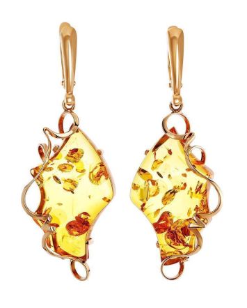 Handcrafted Amber Earrings In Gold The Rialto, image 