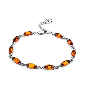 Link Amber Bracelet In Sterling Silver The Petal, image 