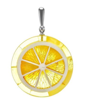 Fruit Slice Amber Pendant In Sterling Silver The Confiture, image 