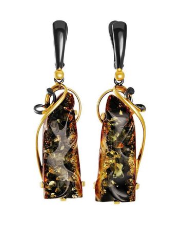 Handcrafted Amber Earrings In Gold-Plated Silver The Rialto, image 