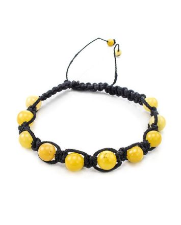 Iconic Shamballa Bracelet With Honey Amber Beads, image 