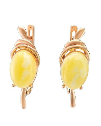 Luminous Amber Earrings In Gold The Sigma, image 