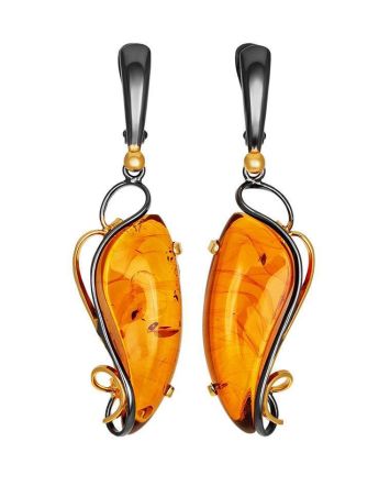 Handmade Amber Earrings In Gold-Plated Silver The Rialto, image 