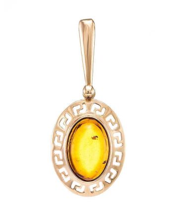 Cognac Amber Pendant In Gold The Ellas, image 