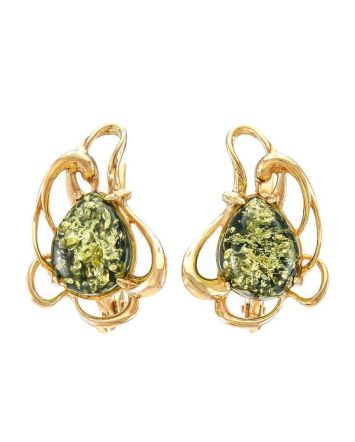 Floral Amber Earrings In Gold-Plated Silver The Daisy, image 