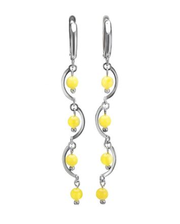 Honey Amber Earrings In Sterling Silver The Siesta, image 