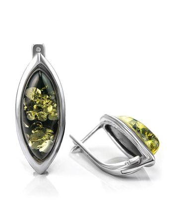 Green Amber Earrings In Sterling Silver The Amaranth, image 