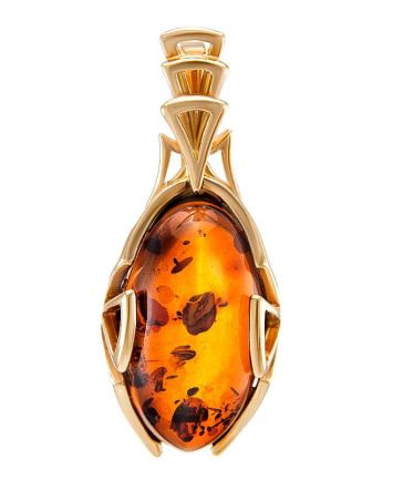 Gold-Plated Pendant With Cognac Amber The Rendezvous, image 