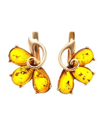 Luminous Amber Earrings In Gold-Plated Silver The Dandelion, image 