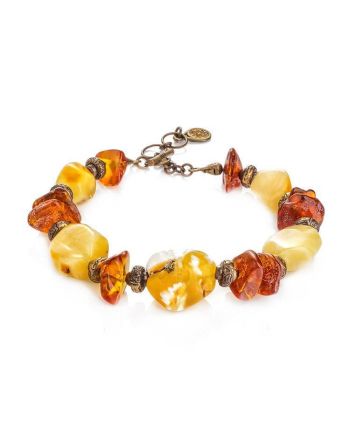 Brass Bracelet With Raw Amber The Indonesia, image 