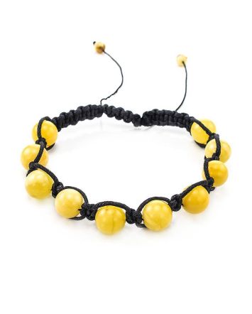 Bright Honey Amber Shamballa Bracelet, image 