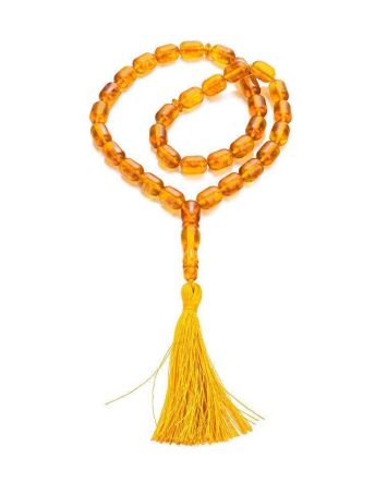 Islamic 33 Lemon Amber Prayer Beads, image 