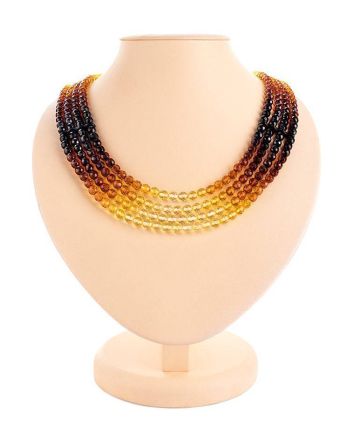 Bold Multicolor Amber Beaded Necklace The Prague, image 