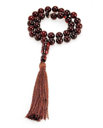 Islamic 33 Cherry Amber Prayer Beads, image 
