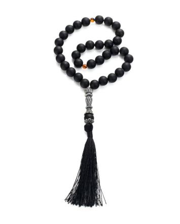Islamic 33 Black Amber Prayer Beads The Cuba, image 