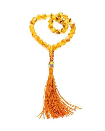 Islamic 33 Multicolor Amber Prayer Beads, image 